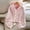 Pink, variant on Women Cropped Knit Cardigan Button Down Hooded Jacket with Drawstring Ribbed Hem Casual Relaxed Fit Fall Spring Fashion Long Sleeve Sweater Coat Cute Outerwear