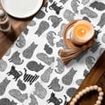 thumbnail image 3 of Black White Cat Table Runner 36 Inches, Modern Striped Geometric Abstract Bed Runner Dresser Scarves Tabletop for Indoor Outdoor Parties/Ceremony/Banquet, 13"x 36", 3 of 9