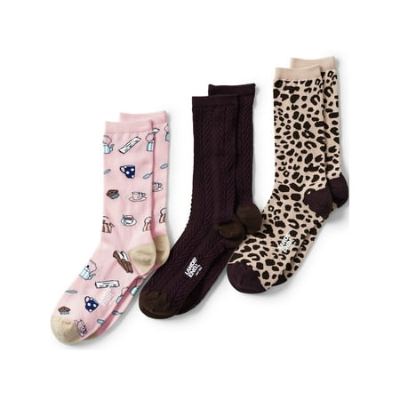 

Lands End Women s 3-Pack Patterned Crew Socks