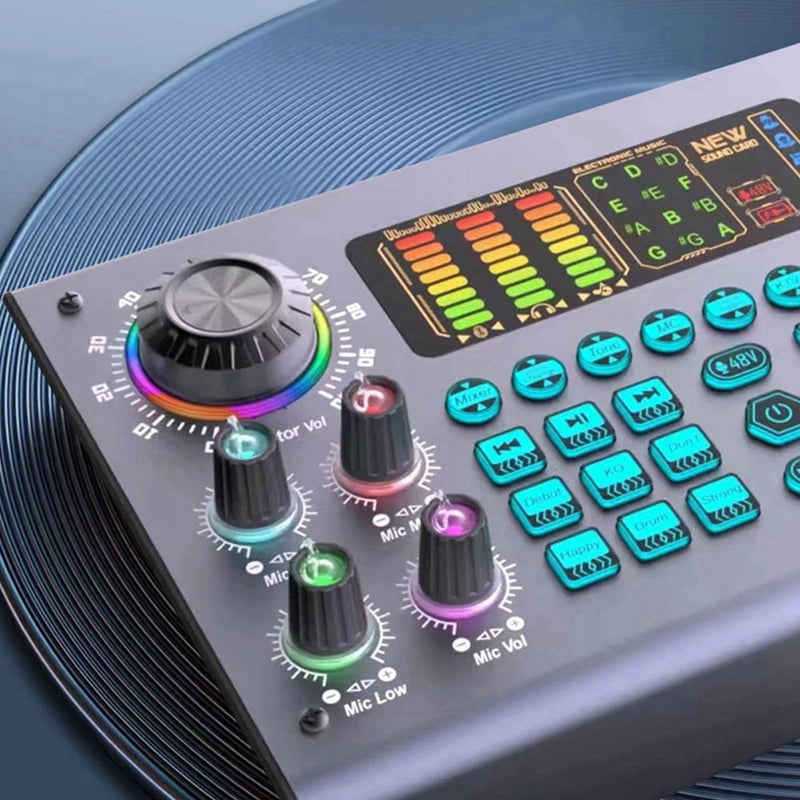 Professional Podcast Live Sound Card DJ Mixer Audio Mixer Equipment for PC Recording Singing Streaming Gaming