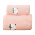 thumbnail image 3 of Xuniizn Bath Towel and Wash Cloths Set: 2* Animal Embroidered Bath Towel, 100%Polyester, Highly Absorbent & Fade Resistant, 3 of 7