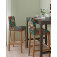 thumbnail image 2 of William Morris Plant Floral Bar Stool Covers Set of 4, Retro Lotus Flower Leaves Stretch Washable Bar Chair Covers with Backs, Removable Pub Counter Height Chair Cover for Kitchen Dining Room Cafe, 2 of 7
