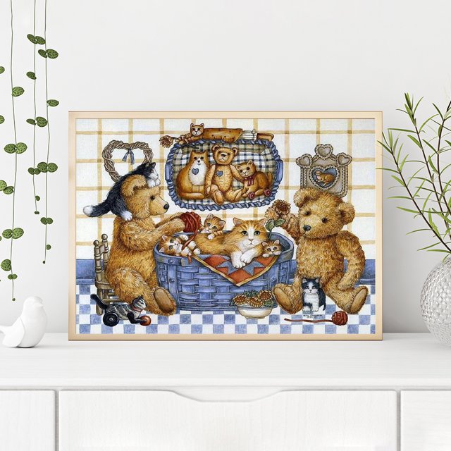 Cuadros Decorativos Kits de pintura de diamantes para bricolaje, juego de decoración del hogar con mosaico de oso de peluche de taladro redondo completo Ndcxsfigh Nuevos Originales