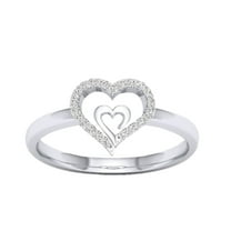 CILENON Gold Engagement Rings for Women Heart-To-Heart Ladies Diamond Engagement Ring Creative Jewelry Love Gif Thumb Rings for Women Ring Set for Women Anillos Para Mujer(Silver,10)