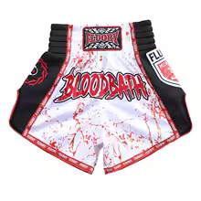 white, variant on Fluory Muay Thai Shorts Colorfully Breathable Kick Boxing Pants MMA Men Boxing Clothing Women Free Fight Shorts Free Fight Trunk