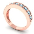 thumbnail image 2 of 0.81 ctw Wedding Band for Women - 14K Rose Gold Natural Swiss Blue Topaz Stackable Eternity Ring, 2 of 6