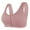 Pink, variant on Aofany Ladies Traceless Comfortable No Steel Ring Breathable Gathering Front Opening Buckle Bra Plus Size Underwear