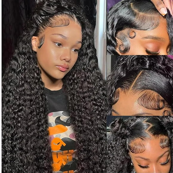 22 Inch Lace Front Wigs Human Hair 13X6 Deep Wave Lace Front Wigs Human Hair Pre Plucked Glueless HD Lace Front Wigs 200 Density Deep Curly