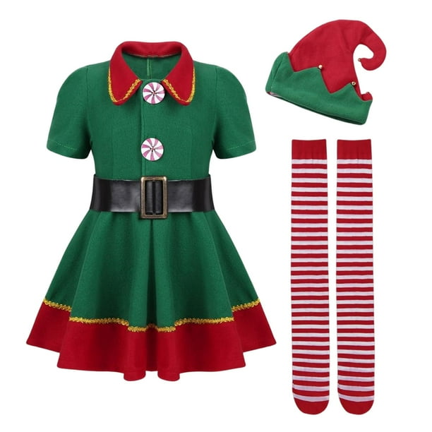 Conjunto de ropa de disfraz de duende navideño para Halloween