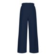 thumbnail image 6 of Jjayotai Women's Wide Leg Pants with Pockets, High Waist Adjustable Knot Loose Casual Trousers, Business Work Casual Pants Blue S, 6 of 6