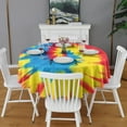 thumbnail image 2 of Colorful Rainbow Tie Dye Spiral Pattern Round Tablecloth 60"x60",Wrinkle Wipeable Table Cloth for Kitchen Dining Room Picnic Patio Party, 2 of 6