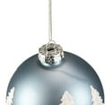 thumbnail image 5 of Northlight 4" Slate Blue with Glittered Trees Glass Ball Christmas Ornament, 5 of 8