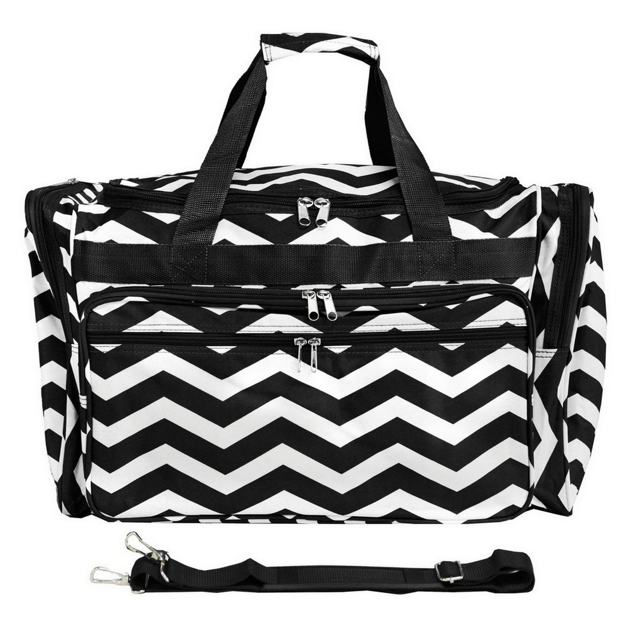 CalBags Chevron 19-inch Duffel Bag, Black White