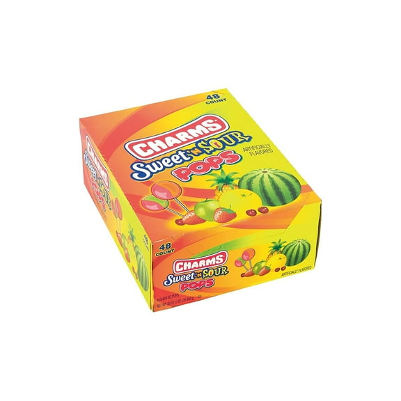 Charms Sweet & Sour Pops Assorted [Case] 48 ct
