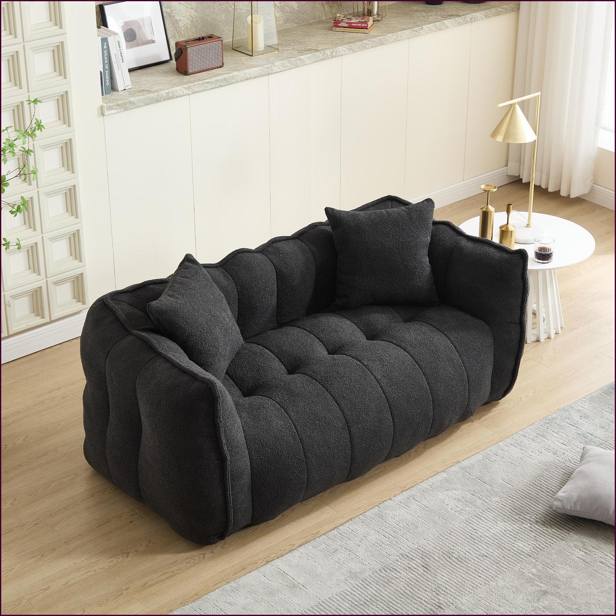 2-Person Chenille Bean Bag Chair with High Resilience Foam – Lazy Sofa for Adults & Family | Chenille | Rectangle