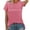 Pink, variant on Women's Fashion Casual Crew Neck Printed T Shirts Summer Short Sleeve, Loose Fit for Various Occasions