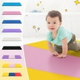 thumbnail image 6 of Hyxoo 6'x 2' Gymnastics Mat, 2" Thick Folding Tumbling Mat with Hook and Loop Fastener, Foldable Gym Mat with Carrying Handles, Cheer Mats for Kids Adults Home Exercise Aerobics Fitness, Pink&Yellow, 6 of 9