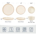 thumbnail image 4 of Famiware Nebula Stoneware Dinnerware Sets, 12-Piece Dish Set, Multicolor with Brown Rim, 4 of 8