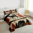 thumbnail image 3 of Manfei Wild Deer Elk Queen Comforter Set,Jungle Animal Bedding Sets,Brown Black Pine Tree Bedding Comforter Set For Boys Kids,Microfiber Bedroom Decor Reversible,3-Piece, 3 of 8