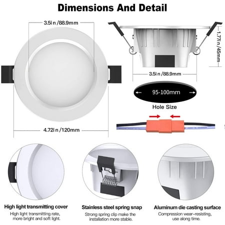 Smart Led Recessed Can Light Sepeda 3 Inch 5 Watts E26 Retrofit White And Multicolor Bluetooth Control Ceiling Down Canada Smart Led Recessed Can Light Sepeda 3, What Size Hole For 3 Inch Recessed Light
