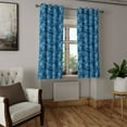 thumbnail image 2 of Ambesonne Nautical Grommet Curtain, Marine Ocean Waves, 50" x 63", Blue Dark Blue, 2 of 6