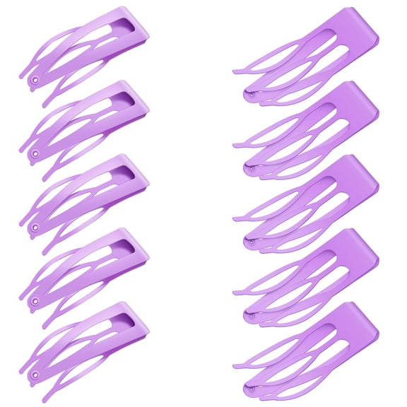 Light Purple 24 Pcs Double Grip Hair Clips Metal Snap Clips Women Barrettes for Hair Making,Salon Supplies (2 Inch)