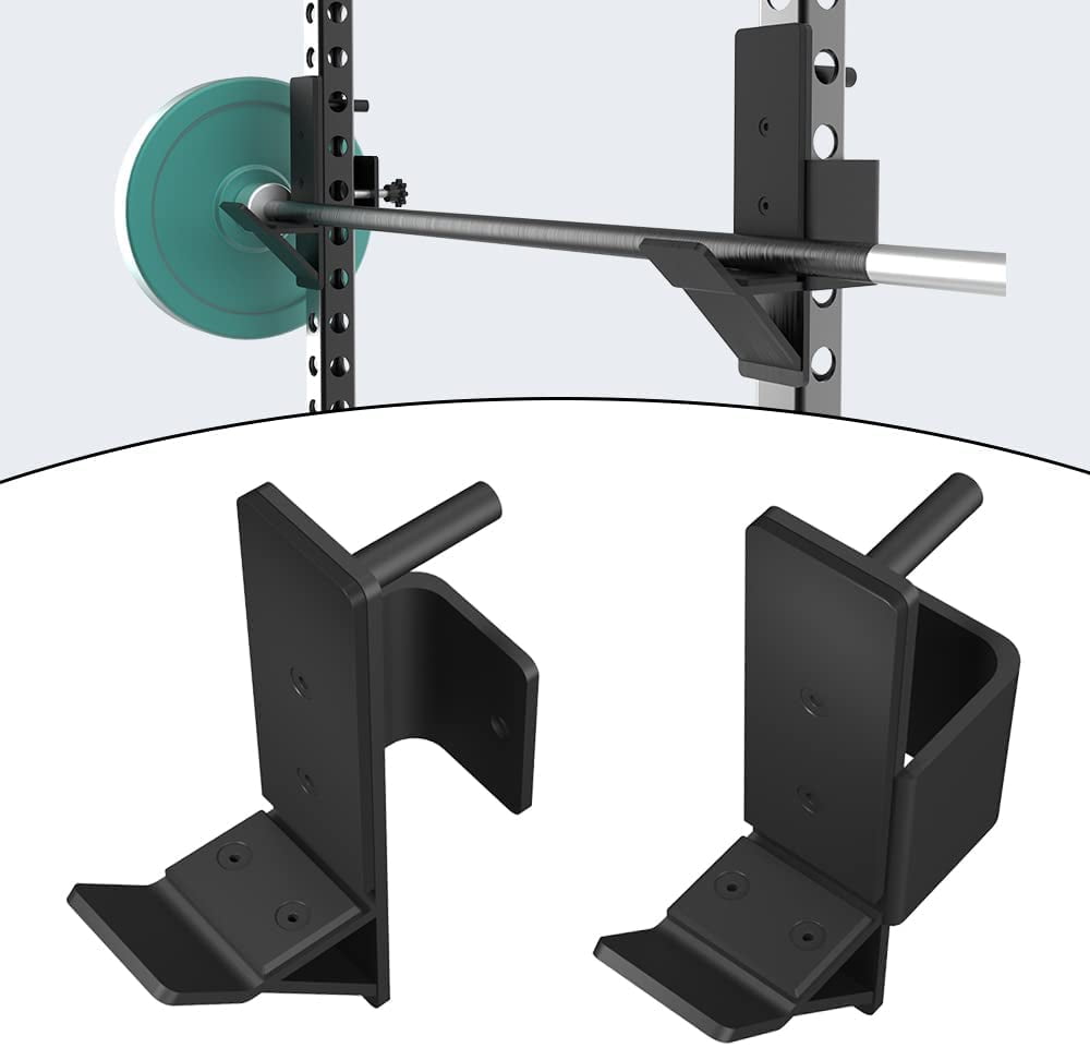 NIXFACE JHooks Power Rack Attachment Barbell Holder Fit for 2"x3" Power Cages Square Tube