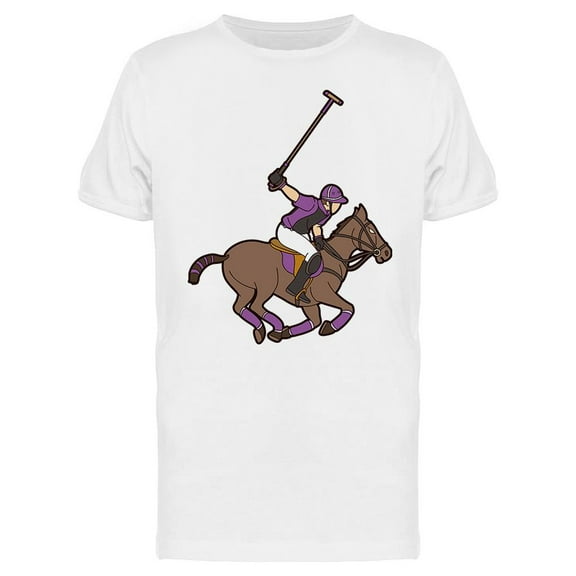 Purple Polo Player T-Shirt Men -Image by Shutterstock, Male Small