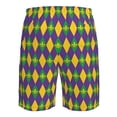 thumbnail image 6 of Kdxio Mardi Gras Pattern Mens Casual Shorts - Drawstring Summer Beach Sports Shorts for Men, 6 of 9