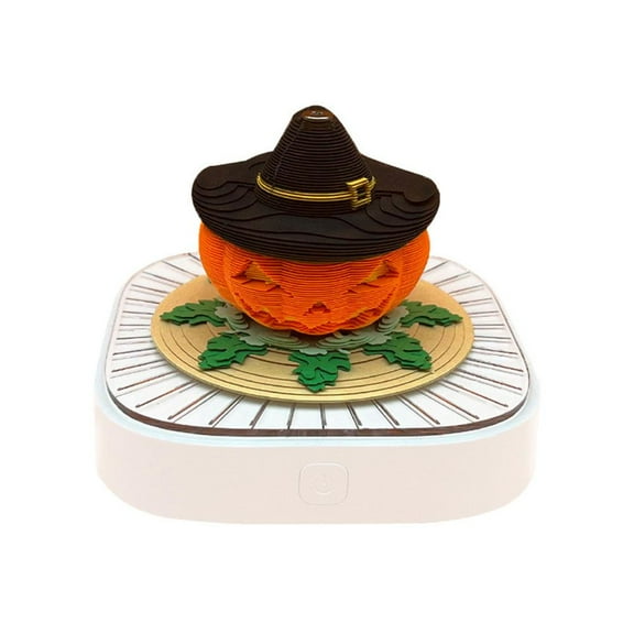 Time Piece 3D Calendar 2026,Halloween Pumpkin Calendar Notepads with Light,3D Calendar Tear Away Paper Sculpture Notepad,DIY 2026 Desk Calendar Memo Pad for Desktop Decor