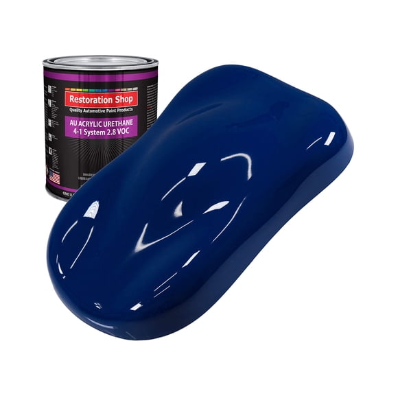 Restoration Shop - Marine Blue Acrylic Urethane Auto Paint - Quart Paint Color Only - Professional Single Stage High Gloss Automotive, Car, Truck Coating, 2.8 VOC