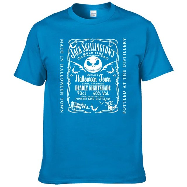 Camiseta de pesadilla antes de Navidad, Camiseta de algodón puro para hombre, camiseta con cara de Jack Skellington, camiseta informal de calle a la moda, camiseta grande F117