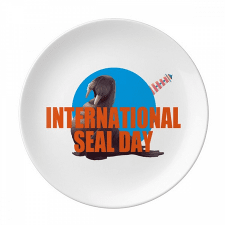 

International Seal Day Plate Decorative Porcelain Salver Tableware Dinner Dish
