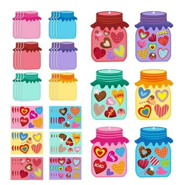 Hot Sale! 72 PCS Valentine's Day Craft Kits DIY Heart Craft for Kids, Make Your Own Valentines Hearts Ornament Bulk Valentine's Day Paper Decorative Kit for Home Class Game Activities
