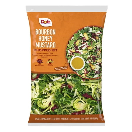 Dole Bourbon Honey Mustard Chopped Salad Kit, 10oz Bag, Fresh