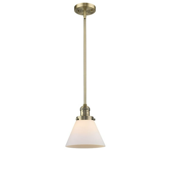 Innovations 1-LT LED Large Cone 8" Mini Pendant - Brushed Brass - 201S-BB-G41-LED