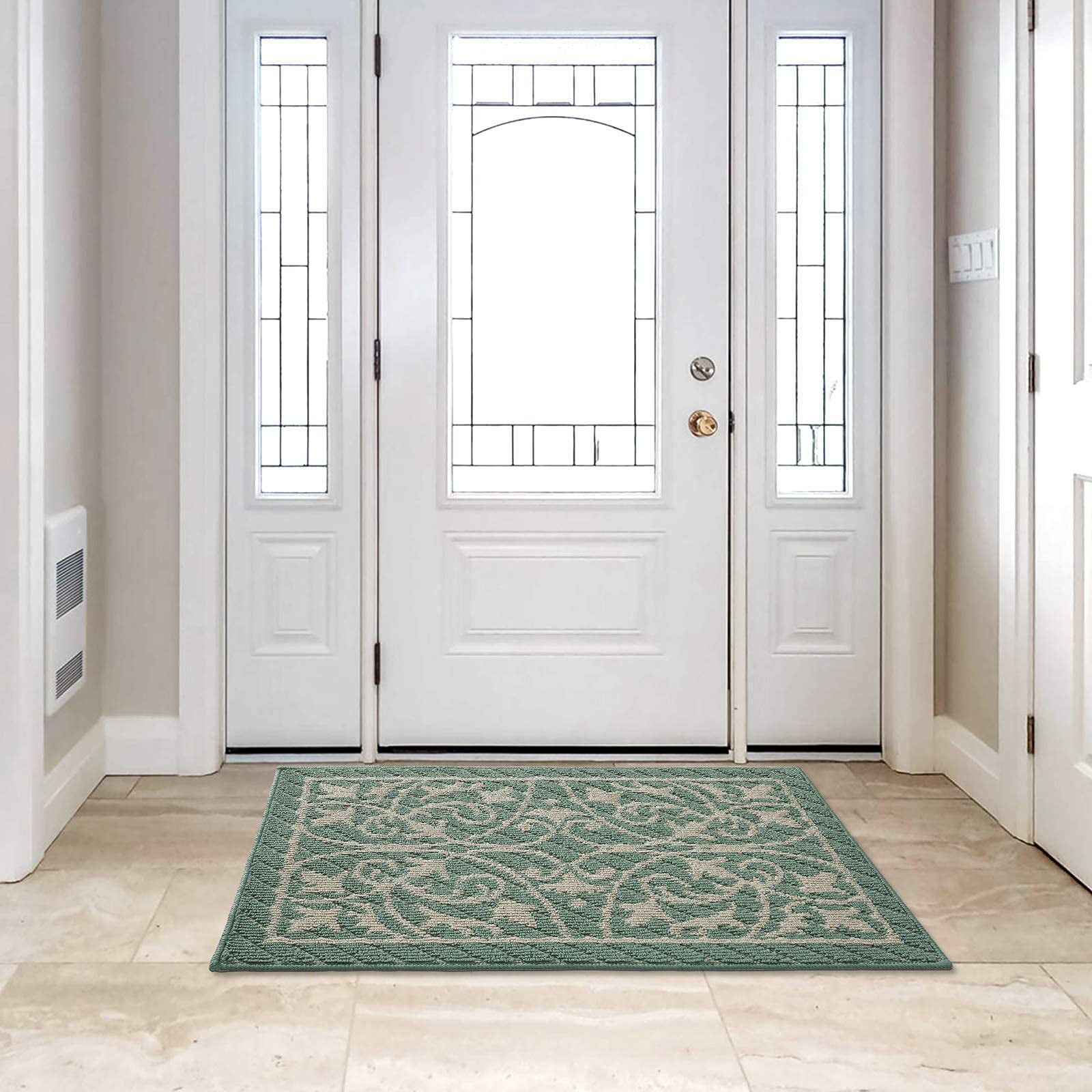 18x32 Entryway Rug Blue Door Mats Indoor Entrance, Non Slip Absorben –  Modern Rugs and Decor