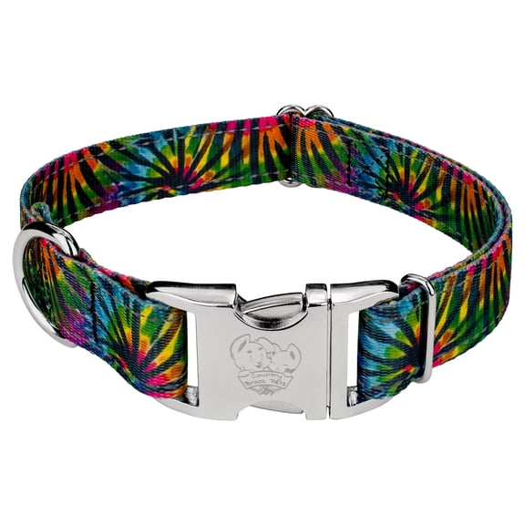 Country Brook Petz® Premium Tie Dye Stripes Reflective Dog Collar, Medium