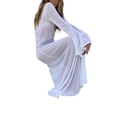 thumbnail image 2 of SAYOO Traje de baño para mujer, color sólido, manga larga, sin espalda, vestido de cuerpo entero para traje de baño, blanco SAYOO  Casual, 2 of 9