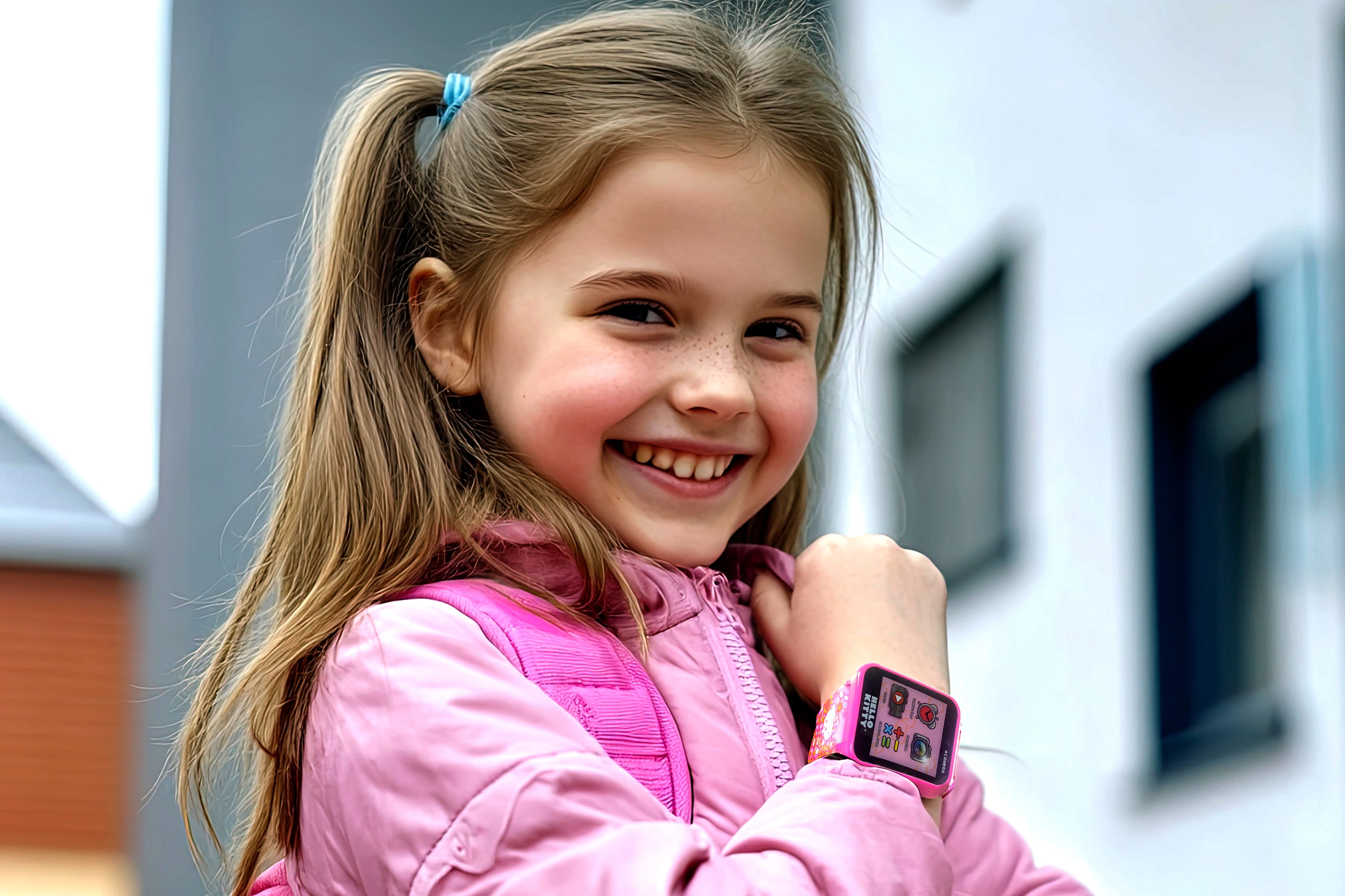 Mattel Barbie Childrens iTime Unisex Touchscreen Smart Watch with Silicone Strap and Metallic Pink Case 42MM