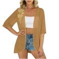 thumbnail image 6 of Perfectbot Women's Sheer Chiffon Open Front Cardigans Lightweight Elbow-Length Sleeve Kimono Summer Cover Ups, 6 of 8