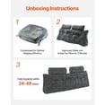thumbnail image 2 of KFFKFF Queen Size Wedge Pillow with Side Pockets and Adjustable Headrests, Washable Flannel Cover, Ideal for Reading, Gaming, Relaxing, and Working in Bed, Grey, 2 of 9