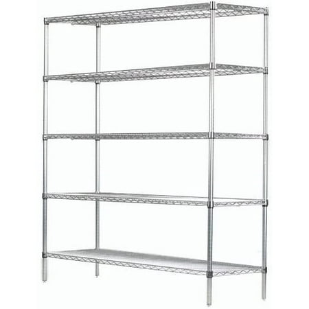

18 Deep x 60 Wide x 96 High 5 Tier Stainless Steel Wire Starter Shelving Unit