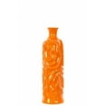 thumbnail image 1 of Urban Trends Collection 24451 Ceramic Round Cylindrical Vase With Neck & Wrinkled Sides- Medium - Orange, 1 of 1