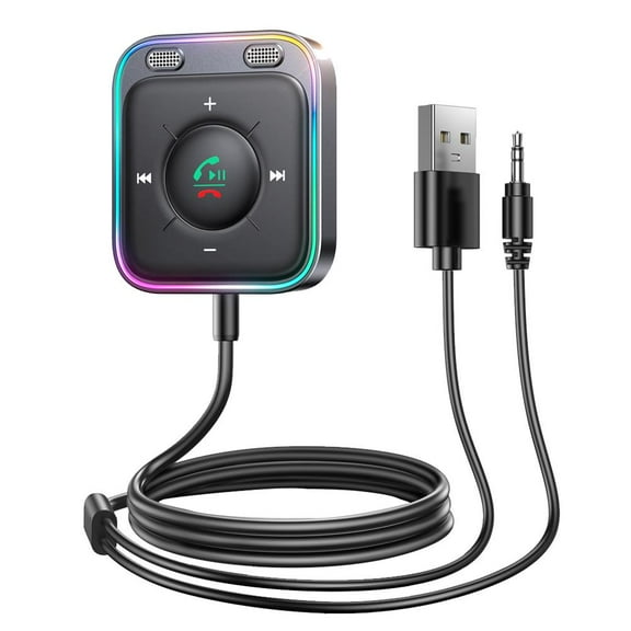 TONAIN Bluetooth 5.3 AUX Car Adapter Dual Mics Noise Cancellation Transmitter Hot W6