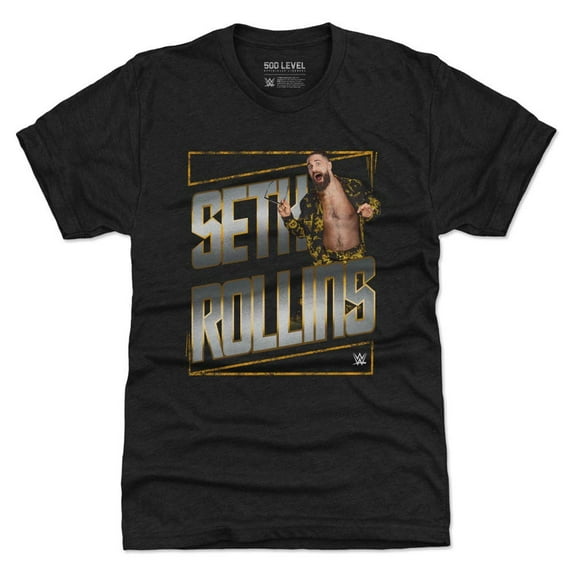 Men's 500 Level Heather Black Seth Rollins Gold Tri-Blend T-Shirt