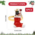 thumbnail image 2 of 6PCS Christmas Napkin Rings,Golden Christmas Napkin Holders for Table Decoration Napkin Rings for Holiday Table Decoration, 2 of 4
