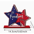 thumbnail image 6 of Nkmbld 4th of July Wooden Star Sign Patriotic Tiered Tray Decor, Vintage Star Shaped Wood Blocks, Rustic Tabletop Sign Independence Day Party Decor, 6 of 8