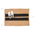 thumbnail image 3 of Rectangle Rug Natural Jute Rug Hand Braided Beige and Black Color Rounding Line Area Rug, 3 of 5