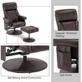 thumbnail image 6 of Mcombo Swivel Recliner with Ottoman, Reclining Chair with Massage, Faux Leather Lounge Chairs for Living Room Bedroom 4539(Dark Brown), 6 of 9